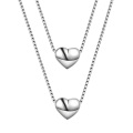 Novo Design Duplo Coração Pendantnecklace Sterling Silver